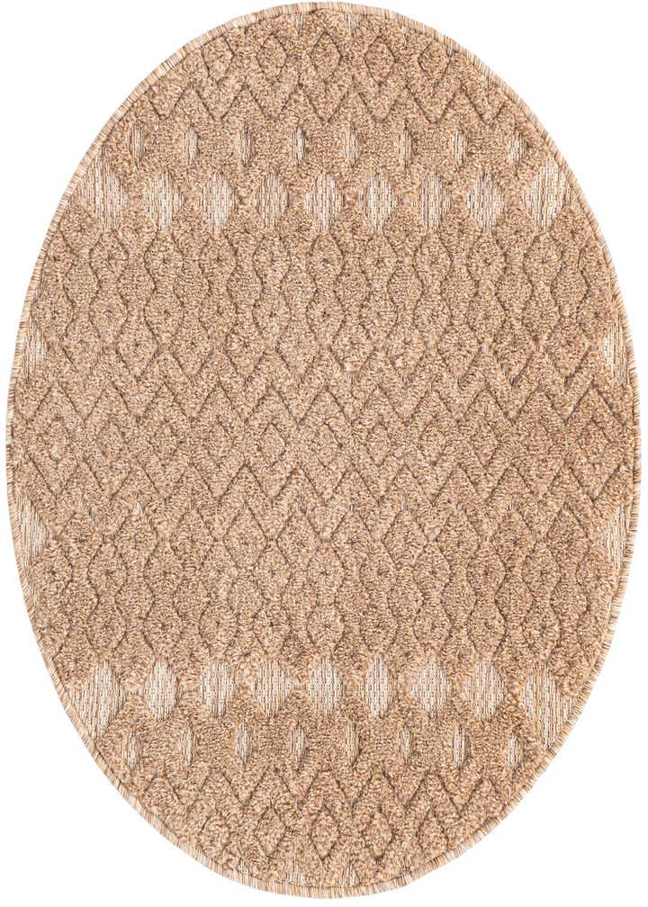 3' x 3' Easy-Clean Trellis Textured Indoor / Outdoor Round Rug