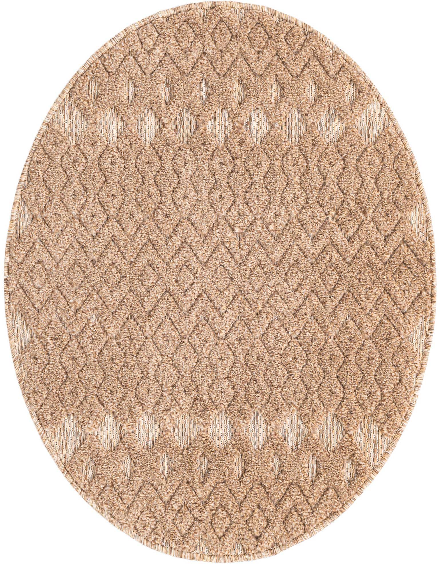 3' x 3' Easy-Clean Trellis Textured Indoor / Outdoor Round Rug