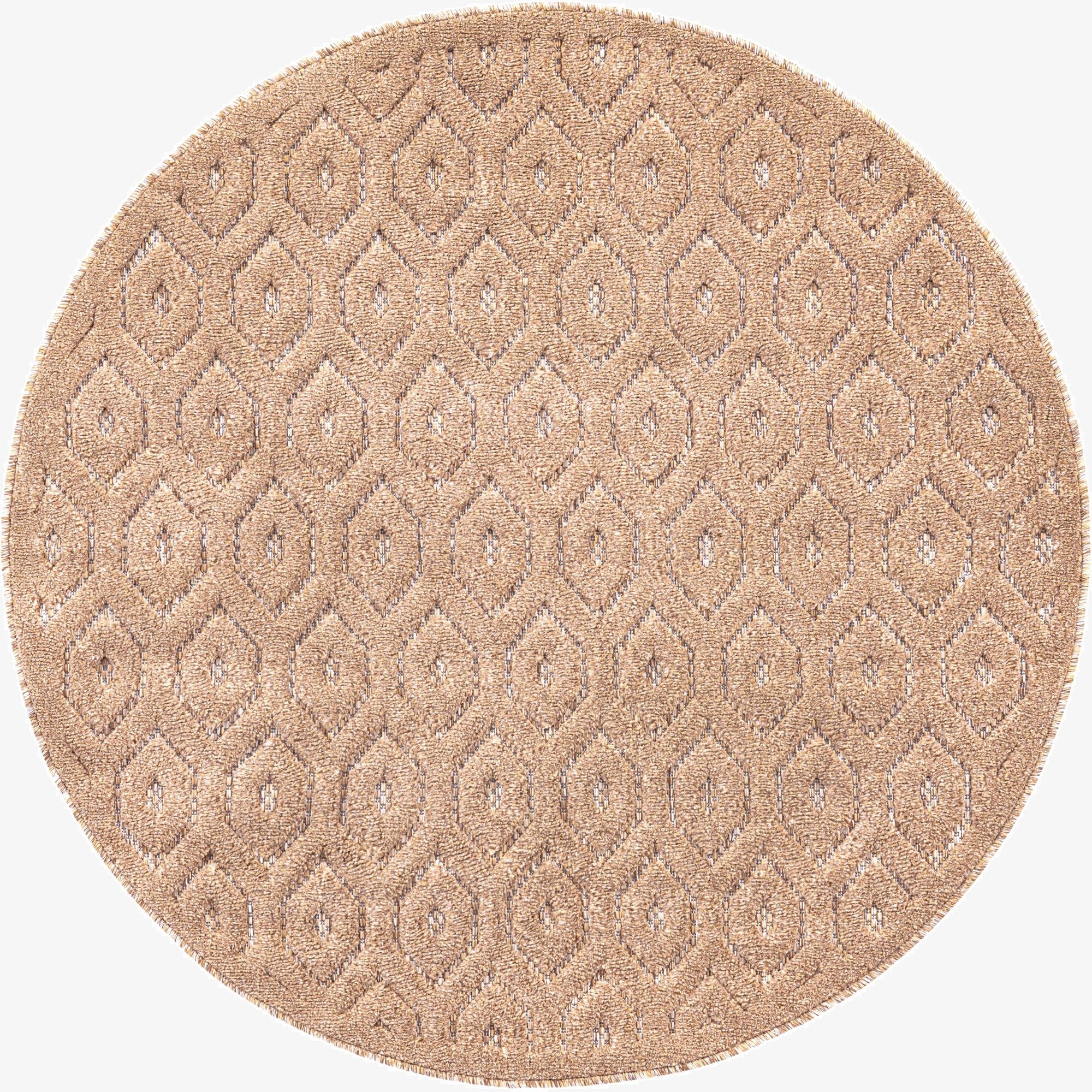 4' x 4'  Washable Trellis Textured Indoor / Outdoor Round Rug