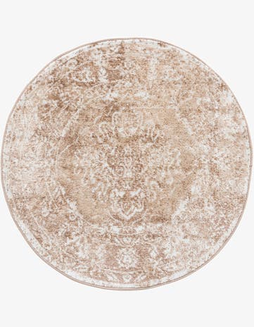 Beige Oxford Round Rug