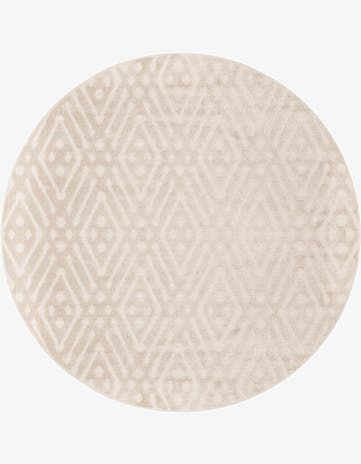 Beige Easy-Clean Sabrina Soto Ella Indoor / Outdoor Round Rug