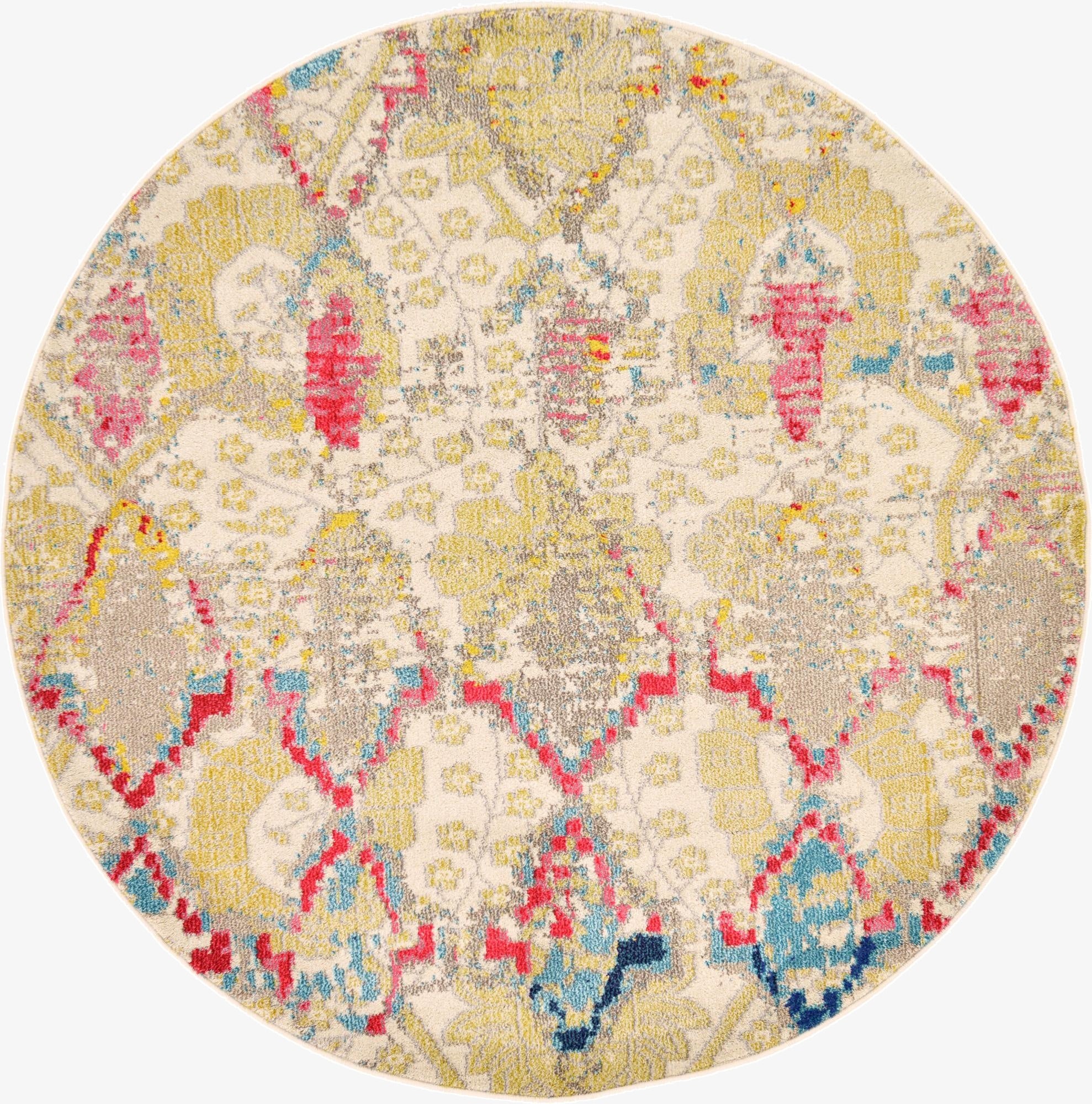 6' x 6'  Washable Santa Fe Round Rug