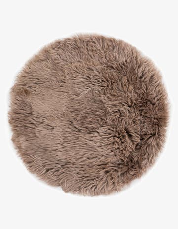 2' x 2' Sheepskin Round Rug