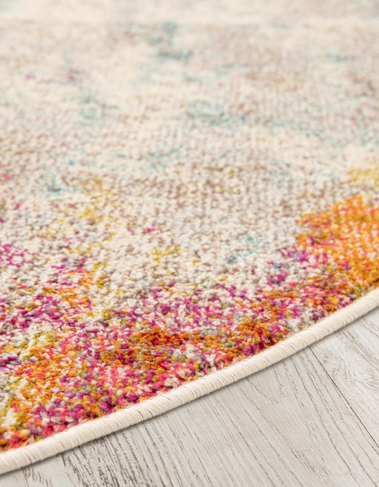 4' x 4' Washable Spectrum Round Rug