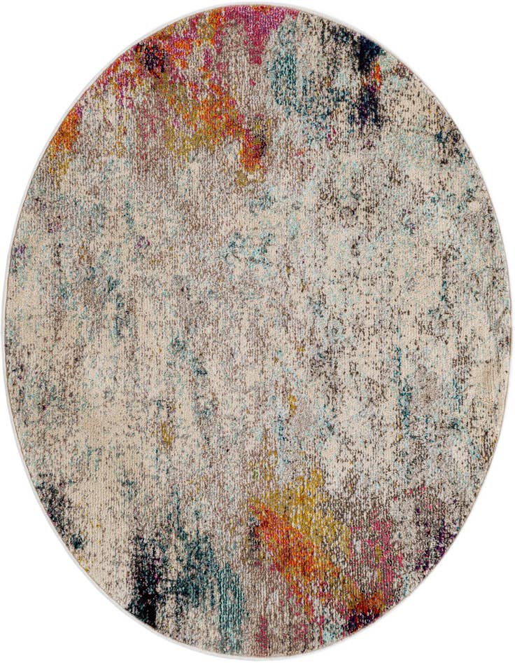 Detail image of 4' x 4' Washable Spectrum Round Rug