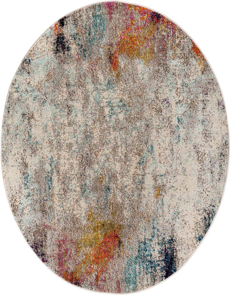 Detail image of 5' x 5' Washable Spectrum Round Rug