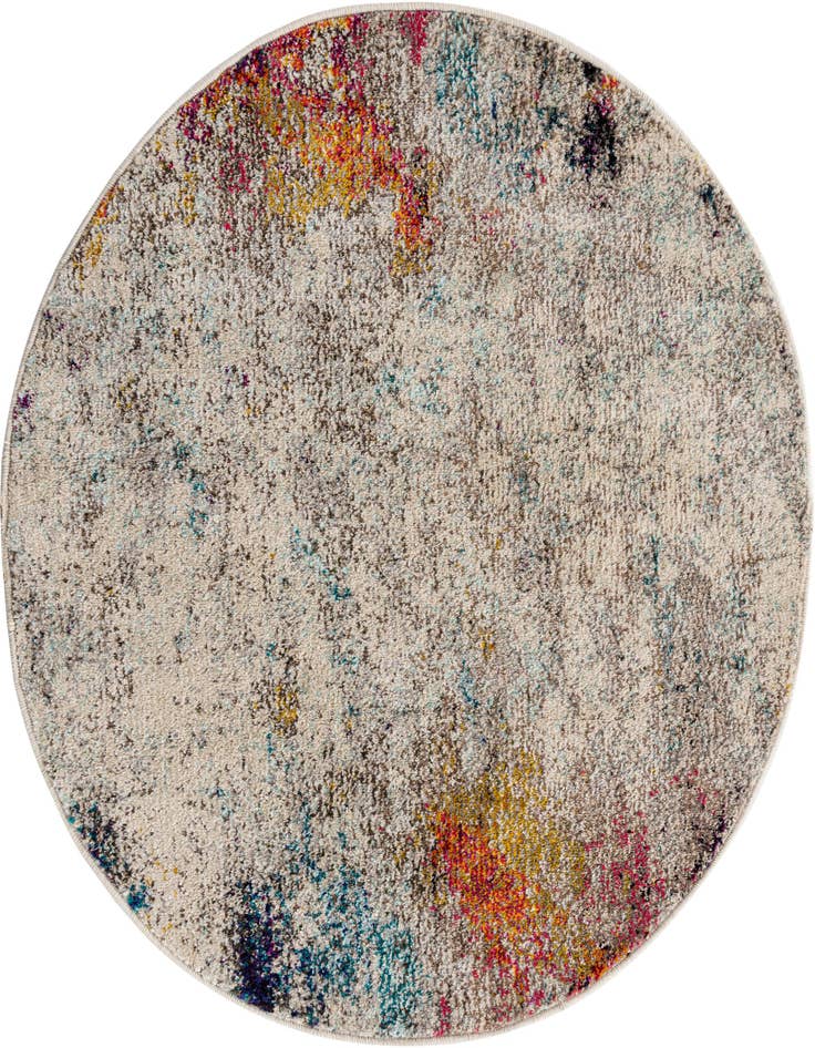 Detail image of 3' 3 x 3' 3 Washable Spectrum Round Rug