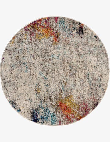 3' 3 x 3' 3 Washable Spectrum Round Rug