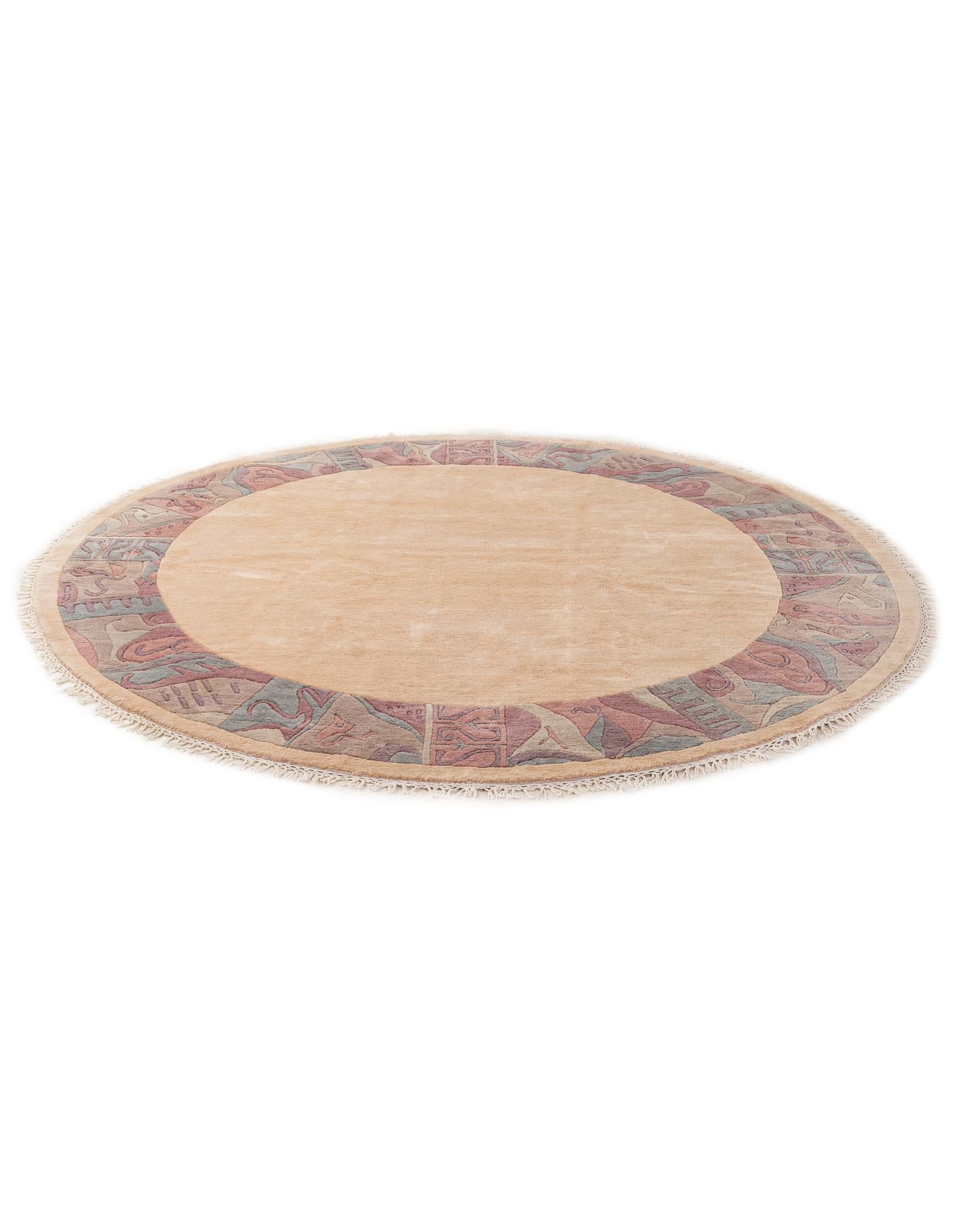 8' x 8' 2 Hand Knotted Tibet Wool Round Rug