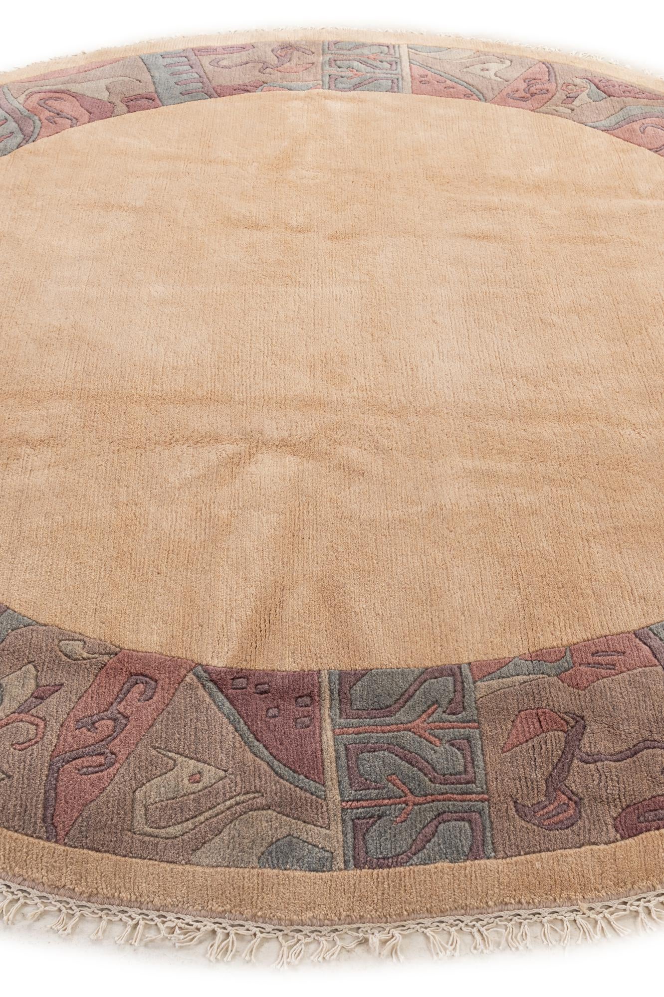 8' x 8' 2 Hand Knotted Tibet Wool Round Rug