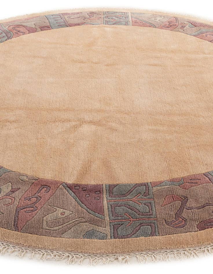 Detail image of 8' x 8' 2  Hand Knotted Tibet Wool Round Rug