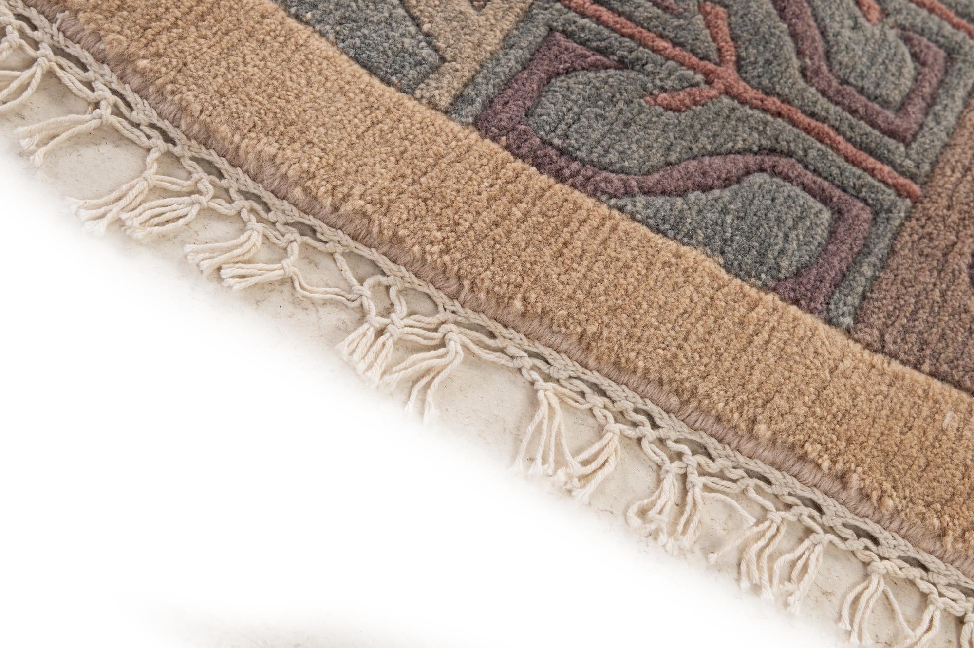 8' x 8' 2 Hand Knotted Tibet Wool Round Rug