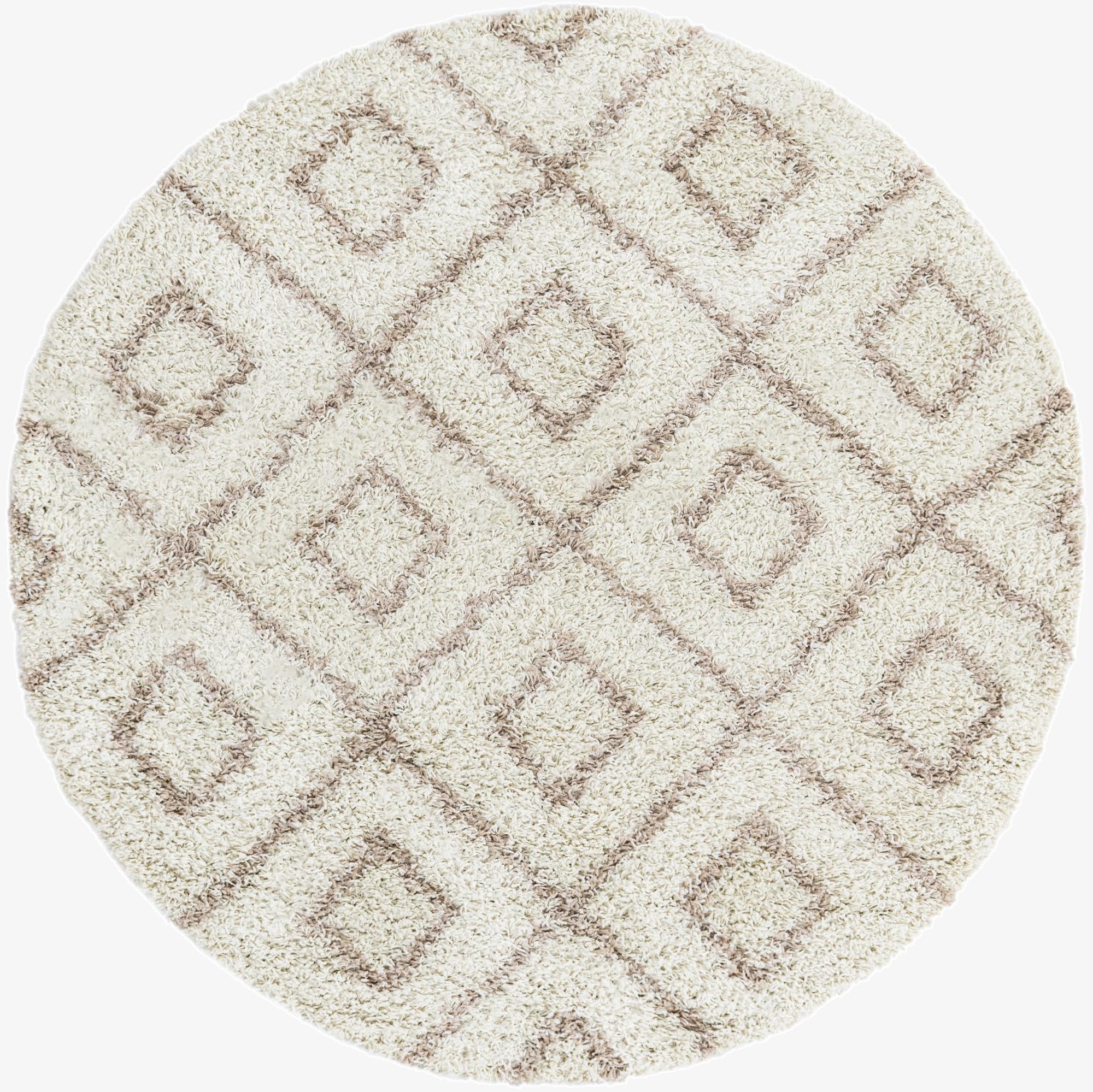 5' 3 x 5' 3 Trellis Shag Round Rug