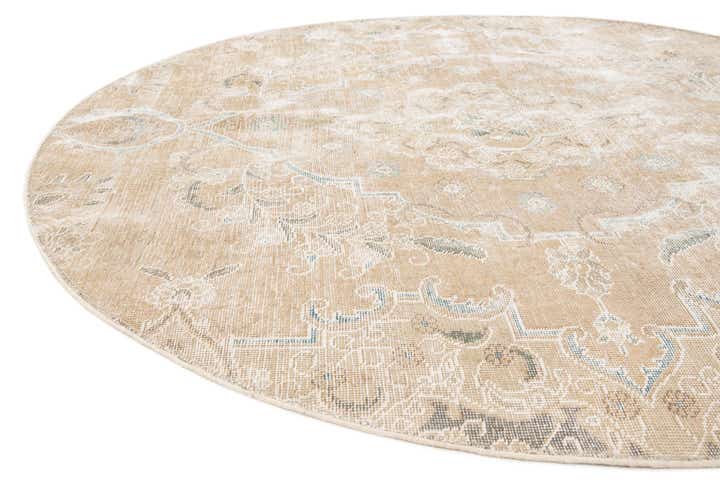 6' 1 x 6' 2 Hand Knotted Ultra Vintage Persian Wool Round Rug