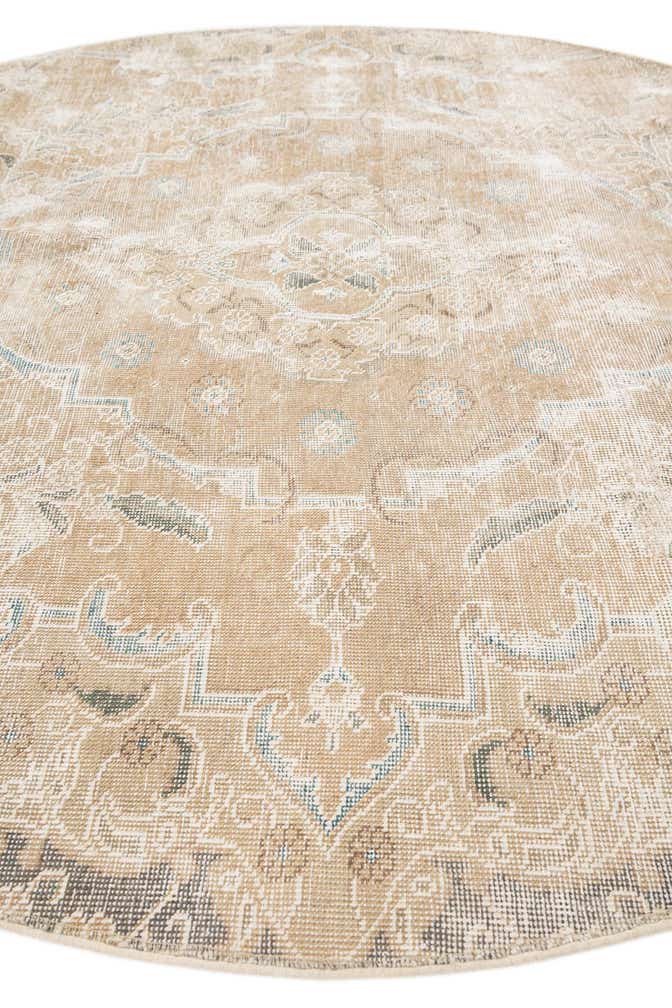 6' 1 x 6' 2 Hand Knotted Ultra Vintage Persian Wool Round Rug