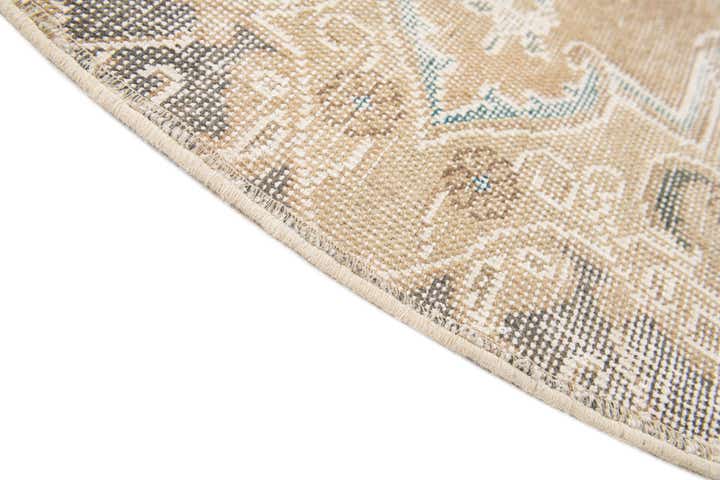6' 1 x 6' 2 Hand Knotted Ultra Vintage Persian Wool Round Rug