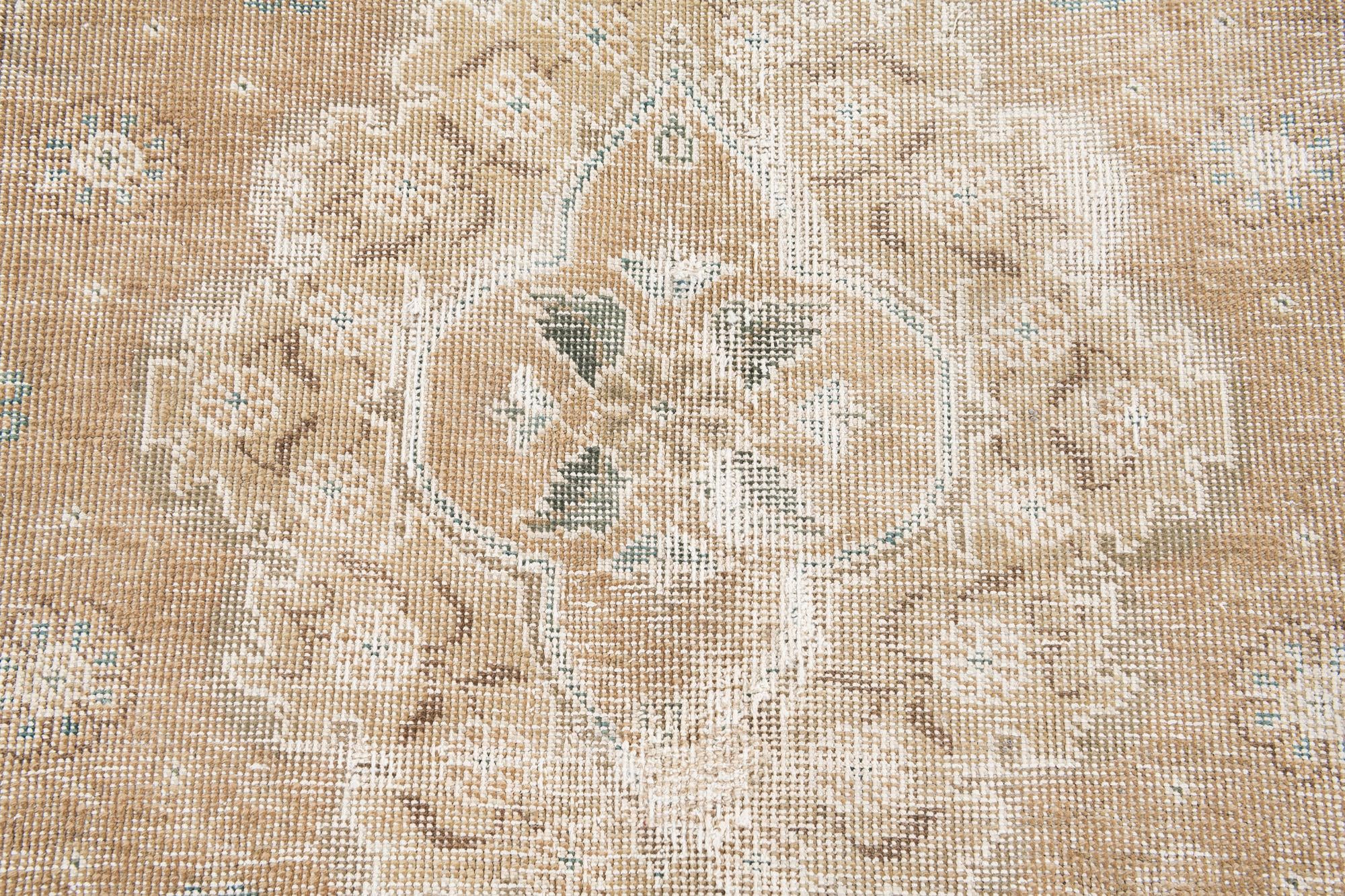 6' 1 x 6' 2 Hand Knotted Ultra Vintage Persian Wool Round Rug