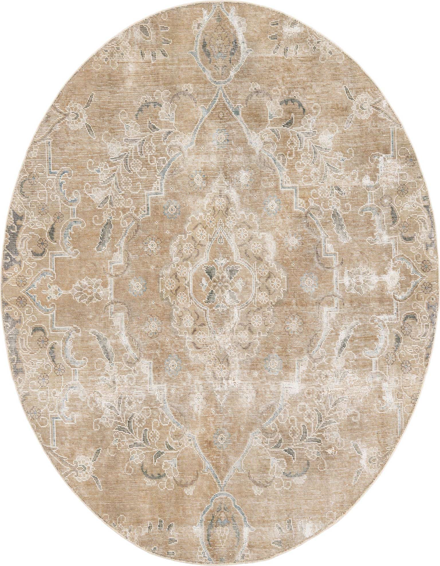 Primary image 6' 1 x 6' 2  Hand Knotted Ultra Vintage Persian Wool Round Rug