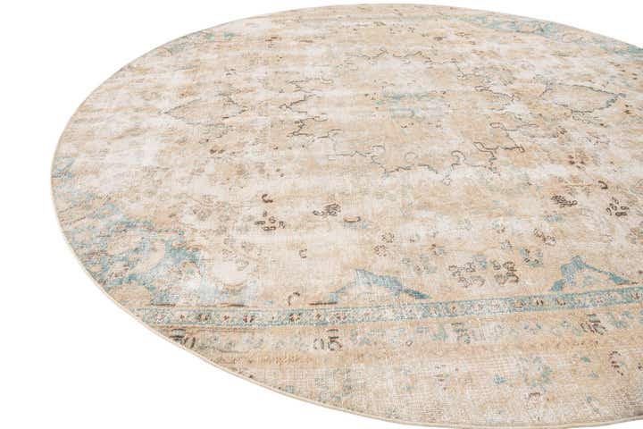 8' 4 x 8' 4 Hand Knotted Ultra Vintage Persian Wool Round Rug