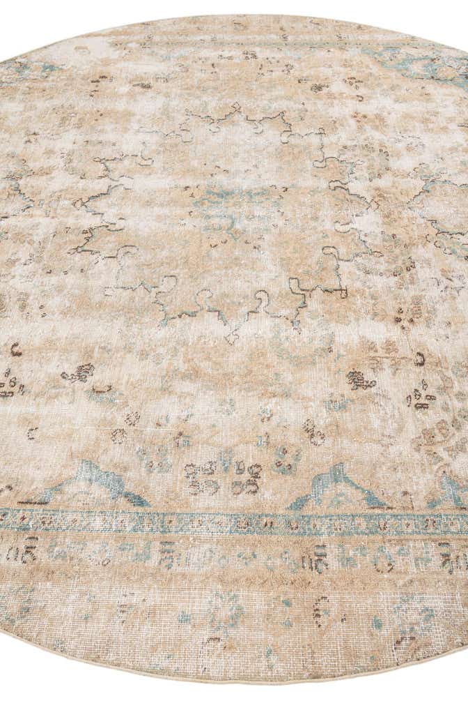 8' 4 x 8' 4 Hand Knotted Ultra Vintage Persian Wool Round Rug