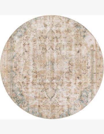 8' 4 x 8' 4 Hand Knotted Ultra Vintage Persian Wool Round Rug