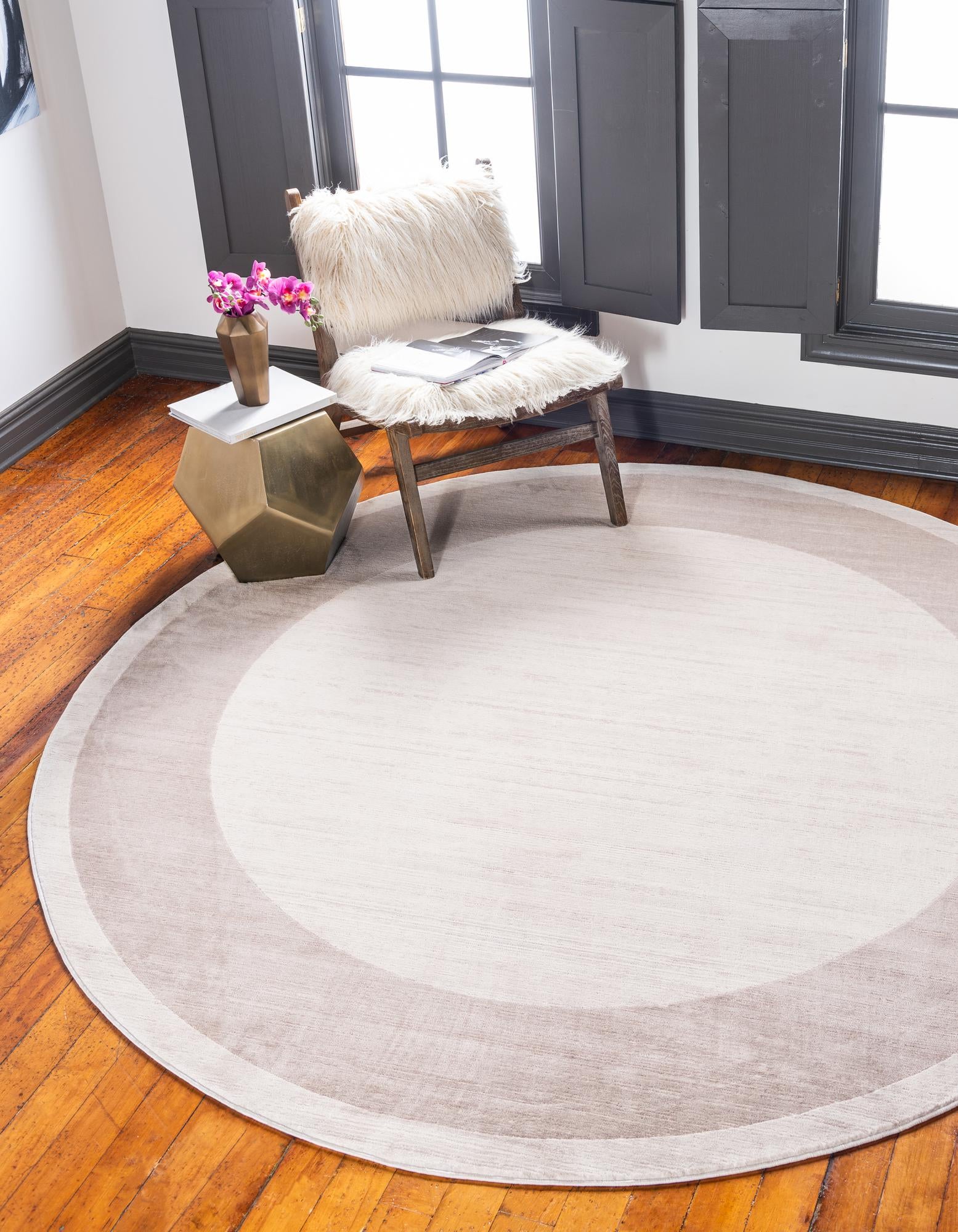 Beige Uptown Round Rug