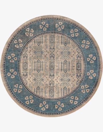 Beige Viola Round Rug
