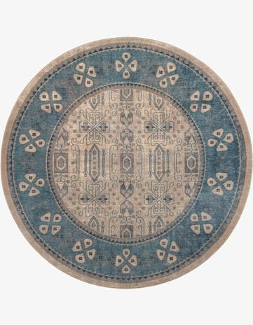 Beige Viola Round Rug