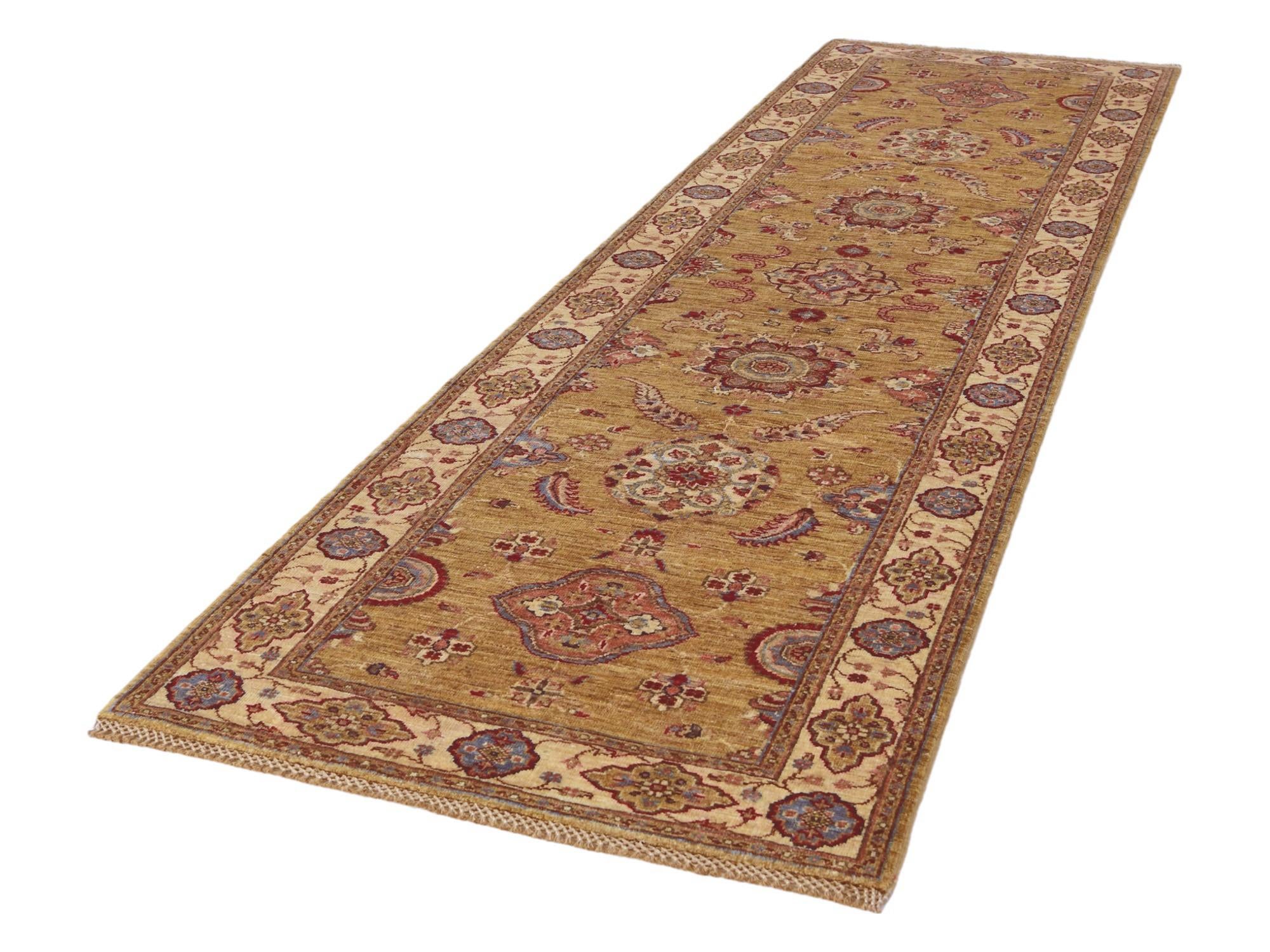 2' 11 x 10' 6 Hand Knotted Ariana Ziegler Runner Rug