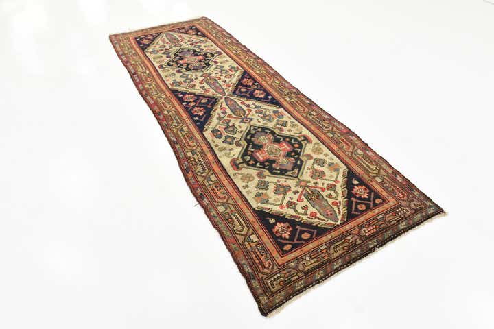 3' 7 x 10' 2 Hand Knotted Bakhtiar Persian Wool Runner Rug