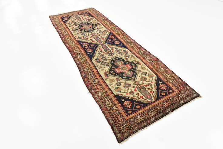 Detail image of 3' 7 x 10' 2 Hand Knotted Bakhtiar Persian Wool Runner Rug