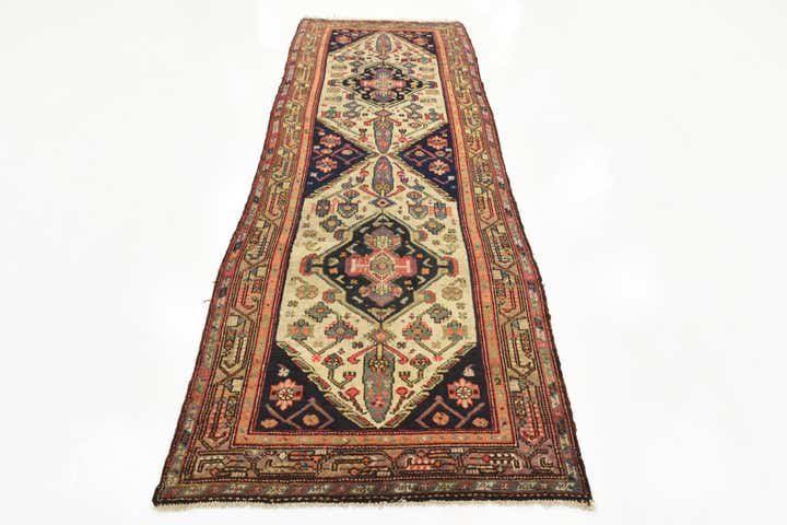 3' 7 x 10' 2 Hand Knotted Bakhtiar Persian Wool Runner Rug
