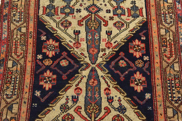 Detail image of 3' 7 x 10' 2 Hand Knotted Bakhtiar Persian Wool Runner Rug