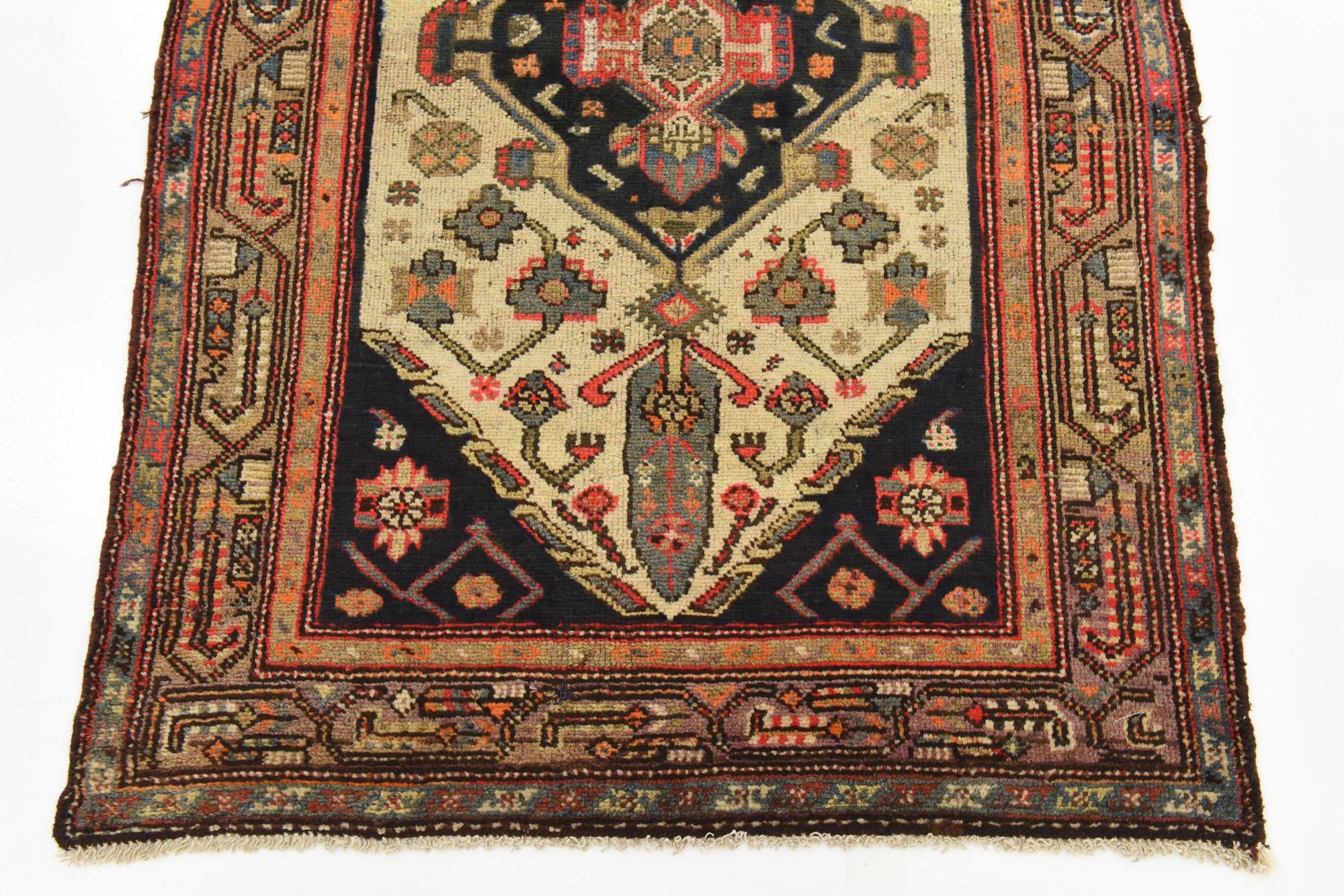 3' 7 x 10' 2 Hand Knotted Bakhtiar Persian Wool Runner Rug