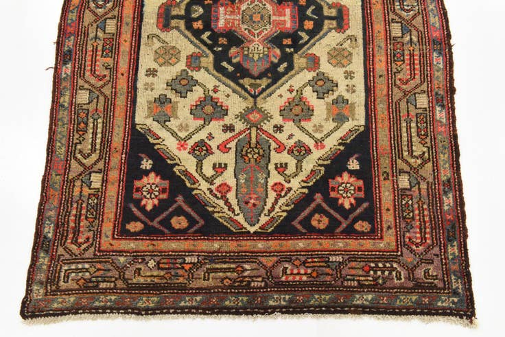 Detail image of 3' 7 x 10' 2 Hand Knotted Bakhtiar Persian Wool Runner Rug
