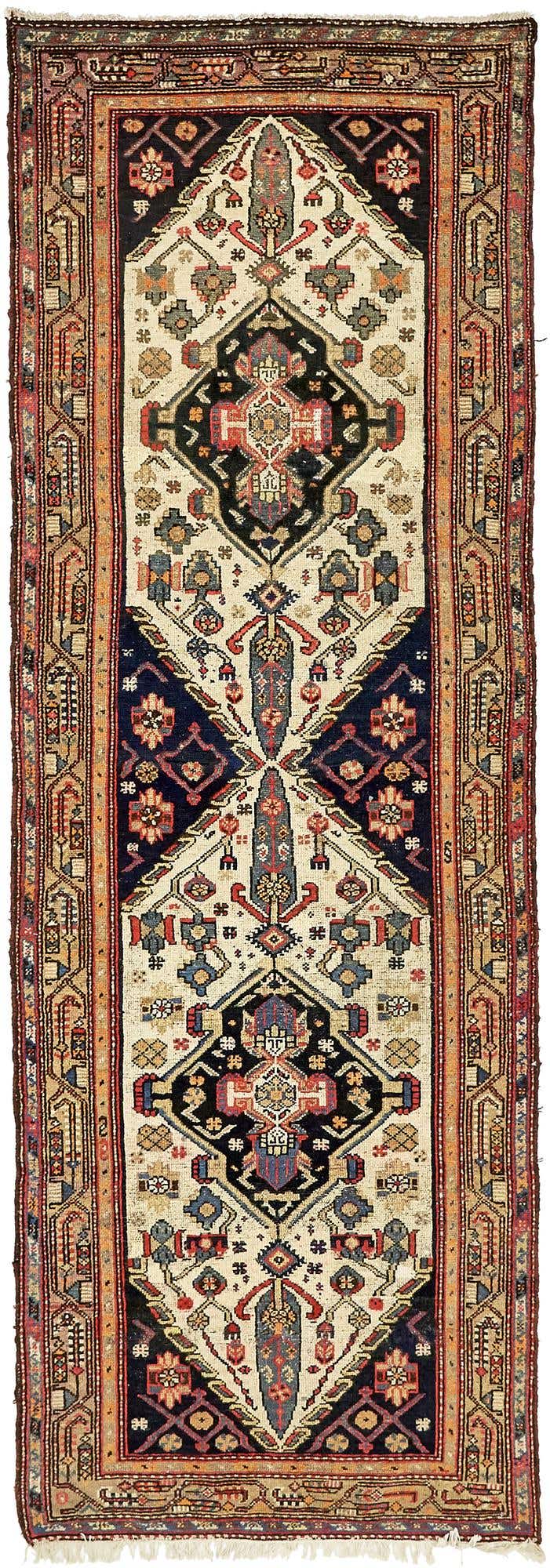 3' 7 x 10' 2 Hand Knotted Bakhtiar Persian Wool Runner Rug