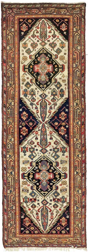 3' 7 x 10' 2 Hand Knotted Bakhtiar Persian Wool Runner Rug