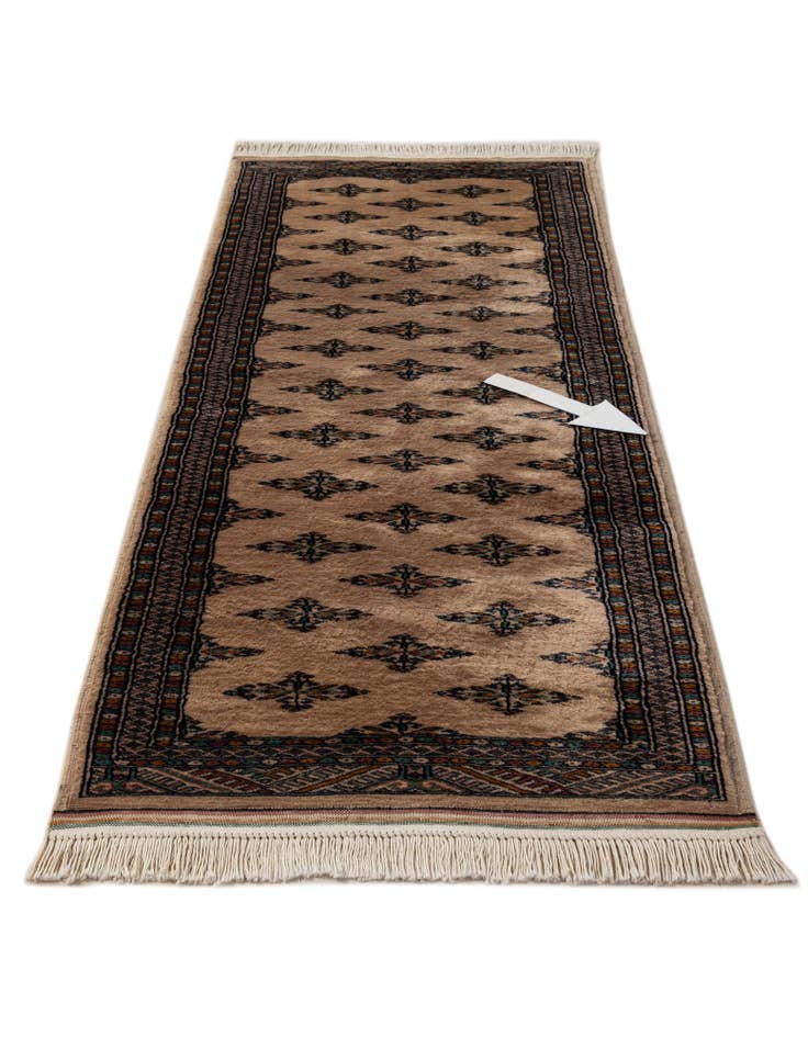 Detail image of 2' 1 x 6' 1  Hand Knotted Bokhara Oriental Wool Runner Rug