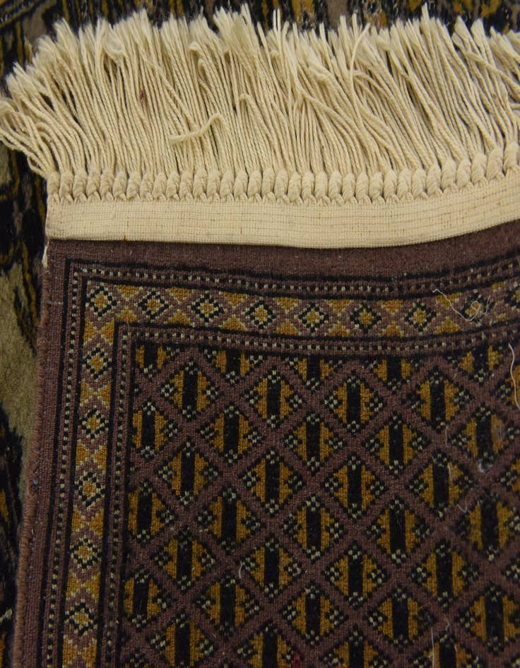 Detail image of 3' 3 x 11' Hand Knotted Bokhara Oriental Wool Runner Rug