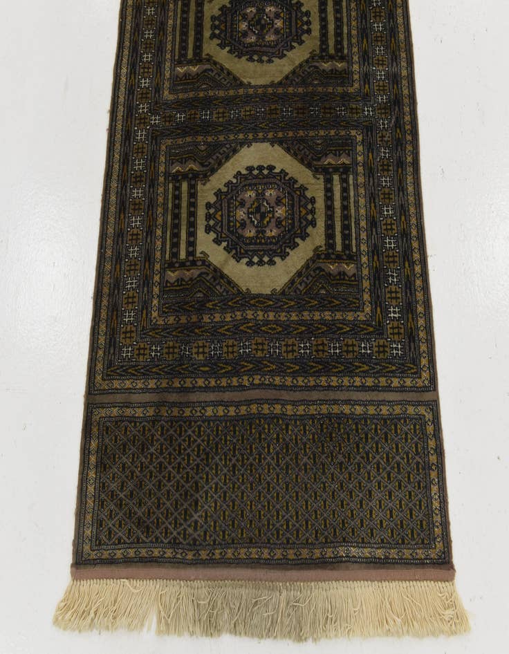 Detail image of 3' 3 x 11' Hand Knotted Bokhara Oriental Wool Runner Rug