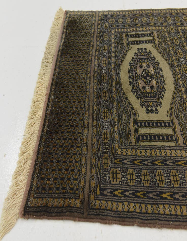 Detail image of 3' 3 x 11' Hand Knotted Bokhara Oriental Wool Runner Rug