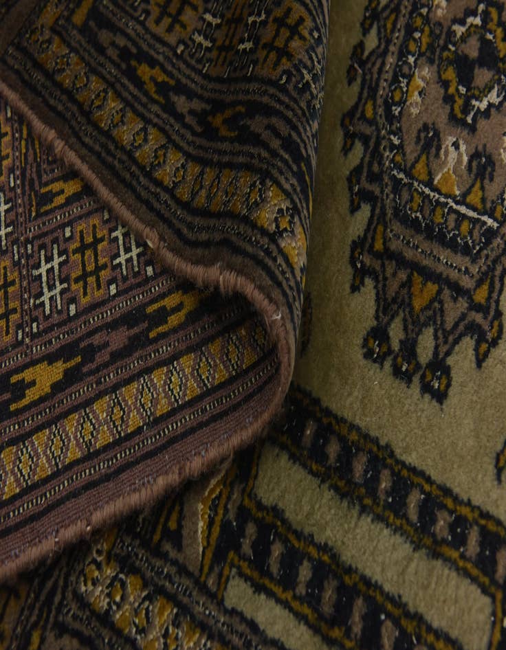Detail image of 3' 3 x 11' Hand Knotted Bokhara Oriental Wool Runner Rug
