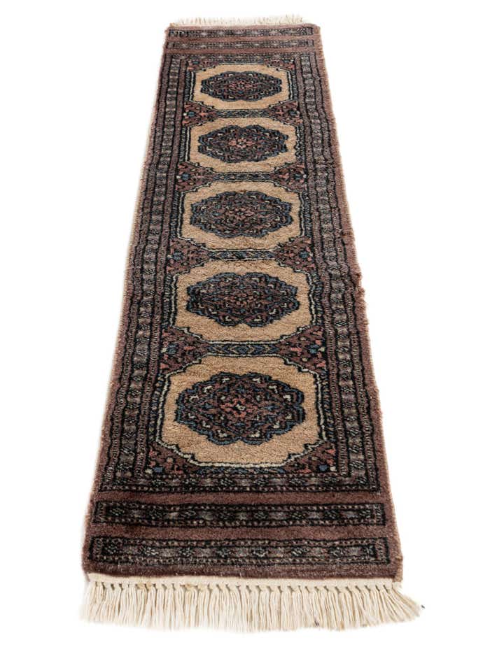 1' x 4' Hand Knotted Bokhara Oriental Wool Runner Rug