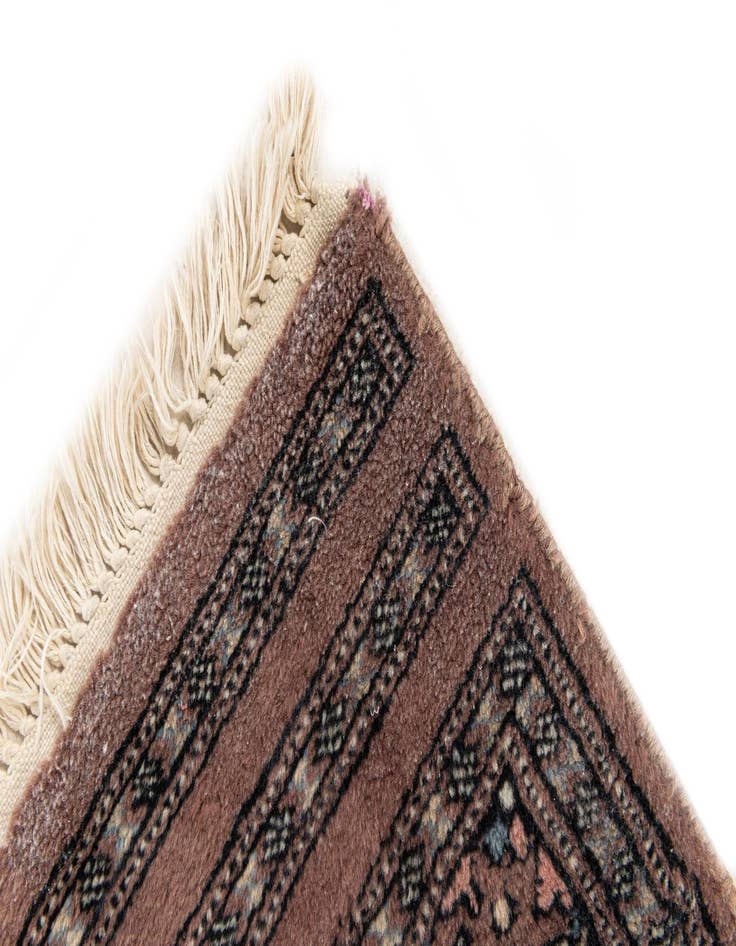 Detail image of 1' x 4'  Hand Knotted Bokhara Oriental Wool Runner Rug