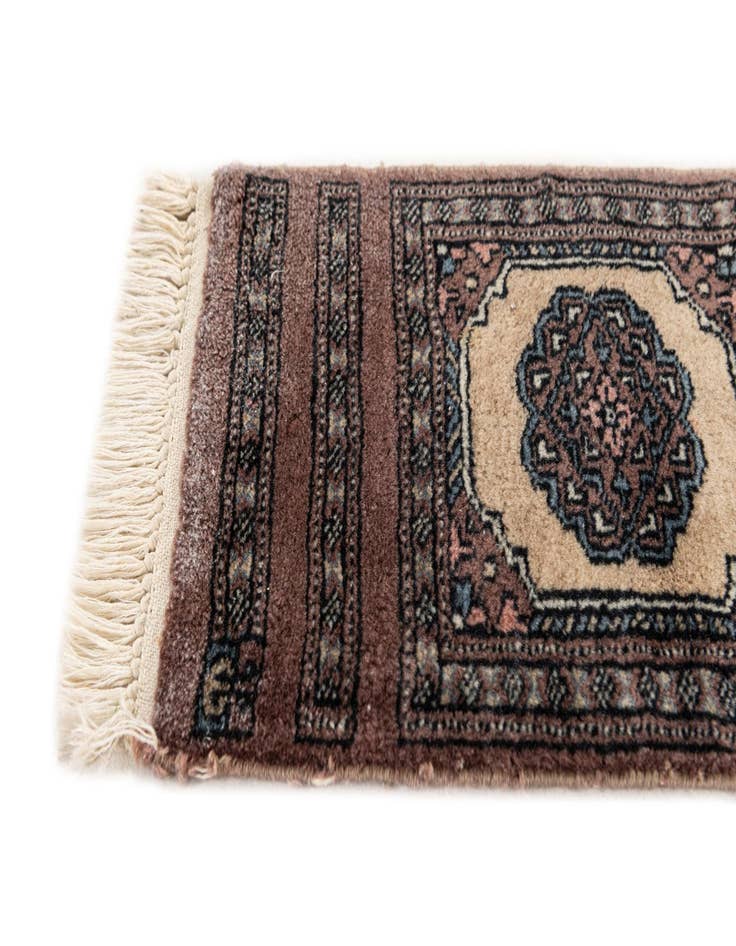 Detail image of 1' x 4'  Hand Knotted Bokhara Oriental Wool Runner Rug