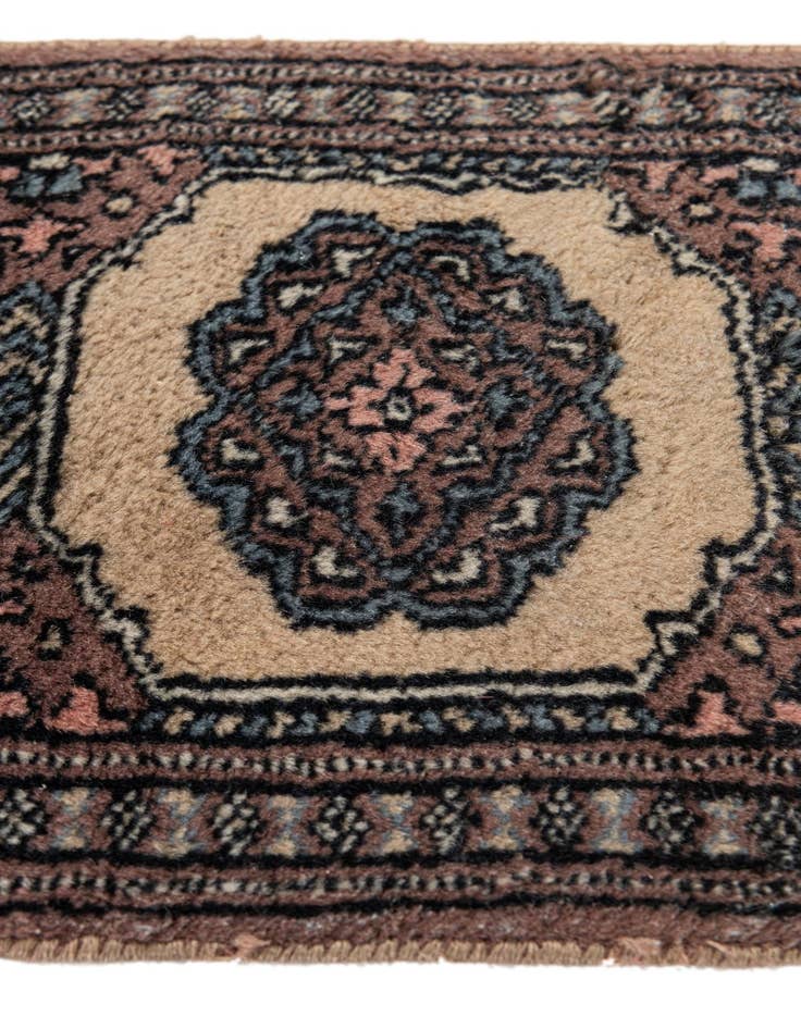 Detail image of 1' x 4'  Hand Knotted Bokhara Oriental Wool Runner Rug
