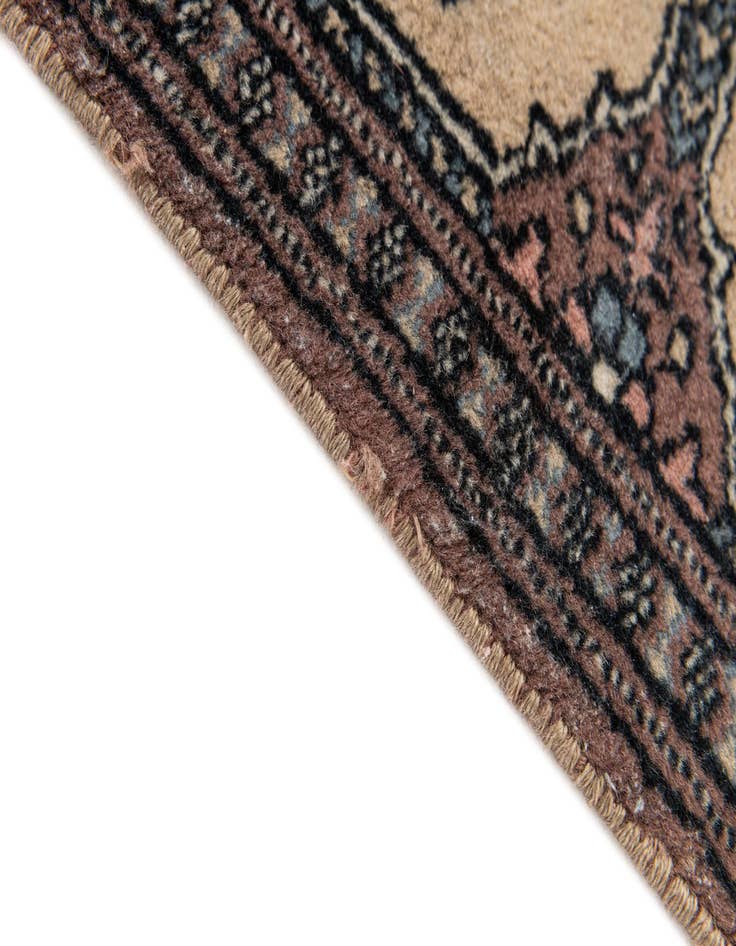 Detail image of 1' x 4'  Hand Knotted Bokhara Oriental Wool Runner Rug