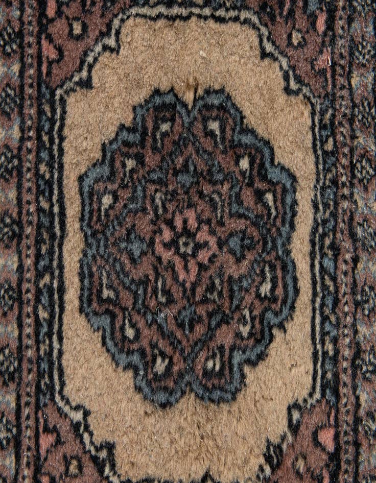 Detail image of 1' x 4'  Hand Knotted Bokhara Oriental Wool Runner Rug