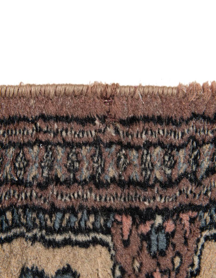 Detail image of 1' x 4'  Hand Knotted Bokhara Oriental Wool Runner Rug