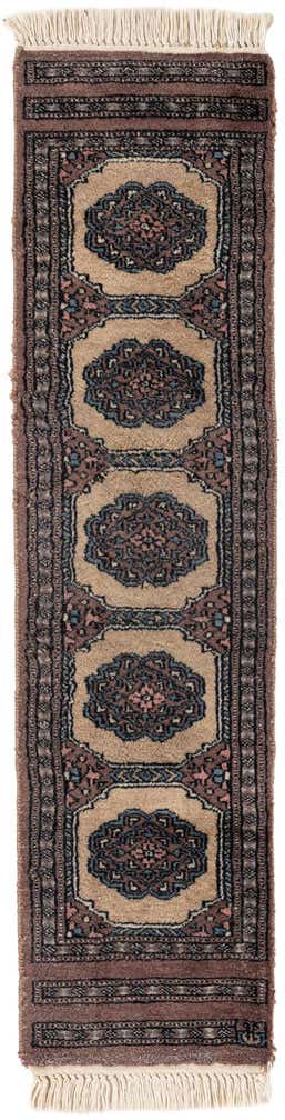 1' x 4' Hand Knotted Bokhara Oriental Wool Runner Rug